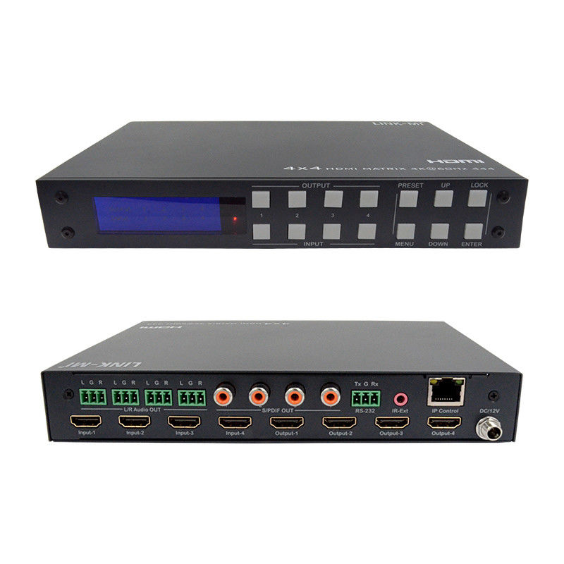 HM-4X4 ভিডিও ম্যাট্রিক্স 4X HDMI ইন AV HDMI 4K HDCP2 পর্যন্ত বিতরণ।2