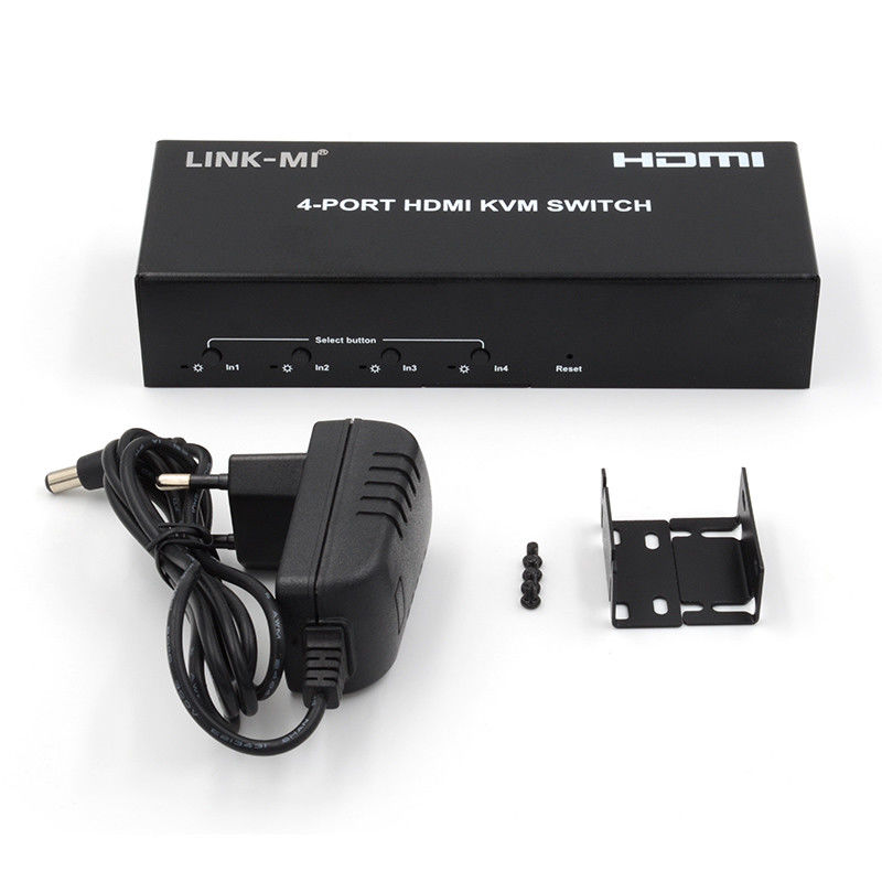কোন বিলম্ব নেই HDMI KVM সুইচ 4 পোর্ট আইপি Kvm HDMI সমর্থন হট কী স্বয়ংক্রিয় সুইচিং