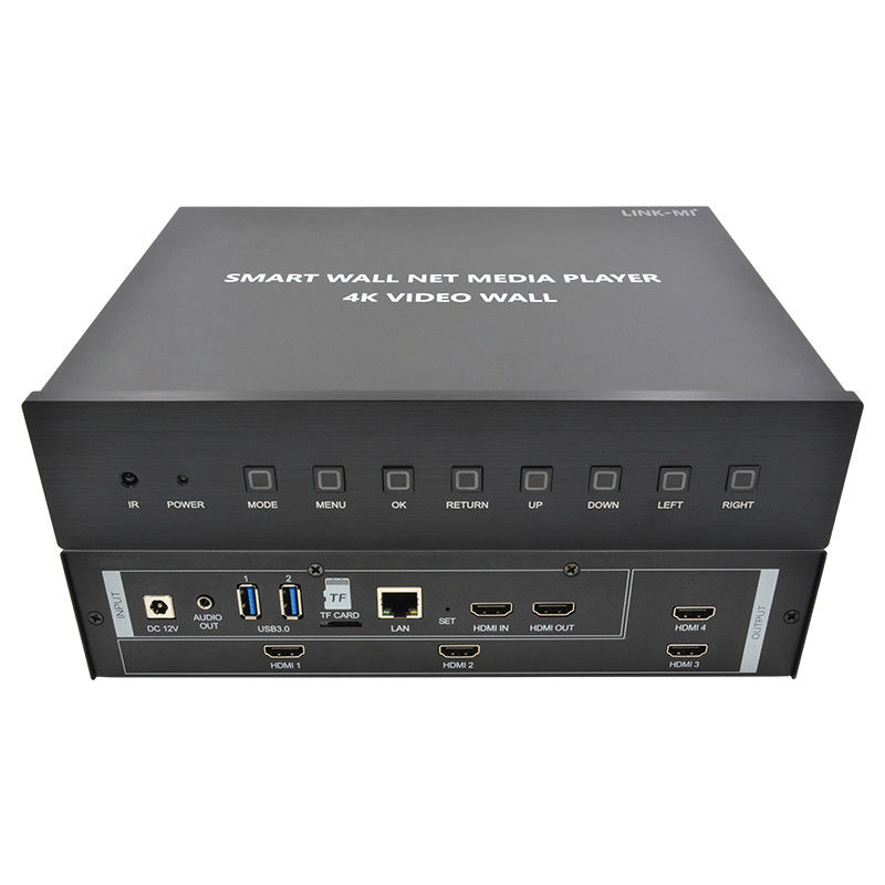 HDMI 2X2 4K ভিডিও ওয়াল কন্ট্রোলার মিডিয়া প্লেয়ার টিভি ওয়াল প্রসেসর 4 টি টিভি জন্য