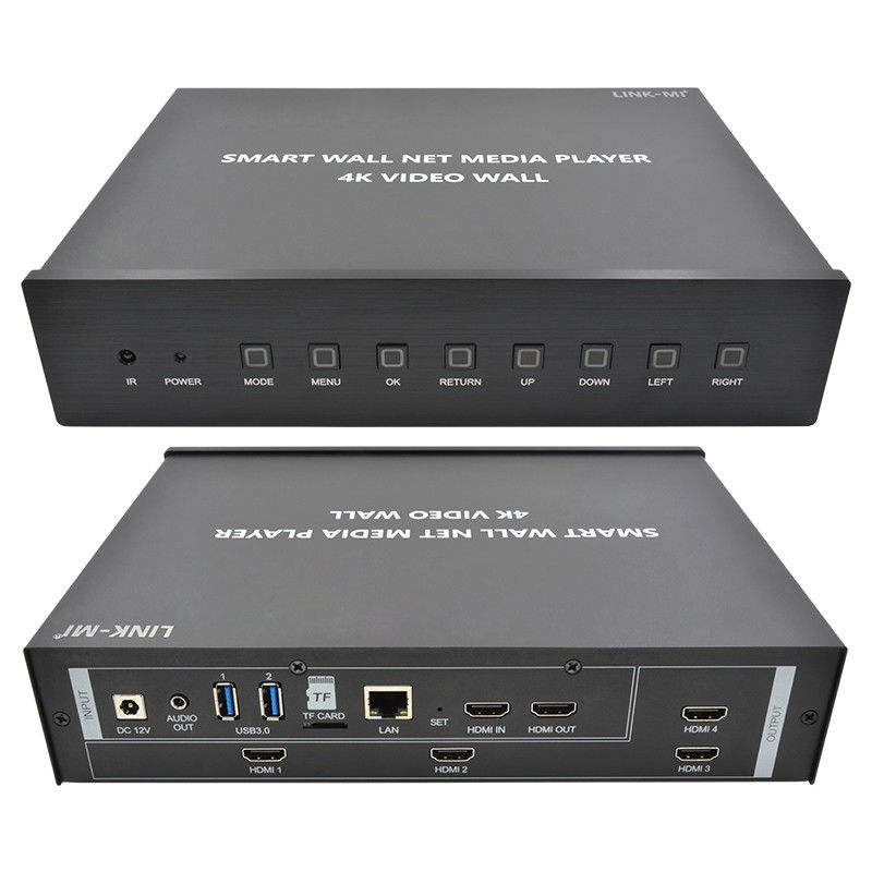 HDMI 2X2 4K ভিডিও ওয়াল কন্ট্রোলার মিডিয়া প্লেয়ার টিভি ওয়াল প্রসেসর 4 টি টিভি জন্য