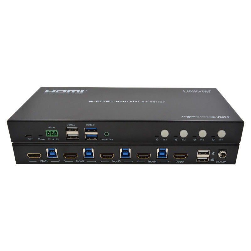 4 পোর্ট নেটওয়ার্ক HDMI2.0 KVM সুইচ 4K 60Hz 18Gbps পর্যন্ত