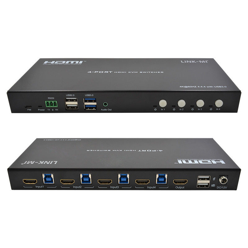 4 পোর্ট নেটওয়ার্ক HDMI2.0 KVM সুইচ 4K 60Hz 18Gbps পর্যন্ত
