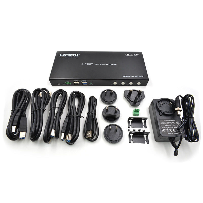 4 পোর্ট নেটওয়ার্ক HDMI2.0 KVM সুইচ 4K 60Hz 18Gbps পর্যন্ত