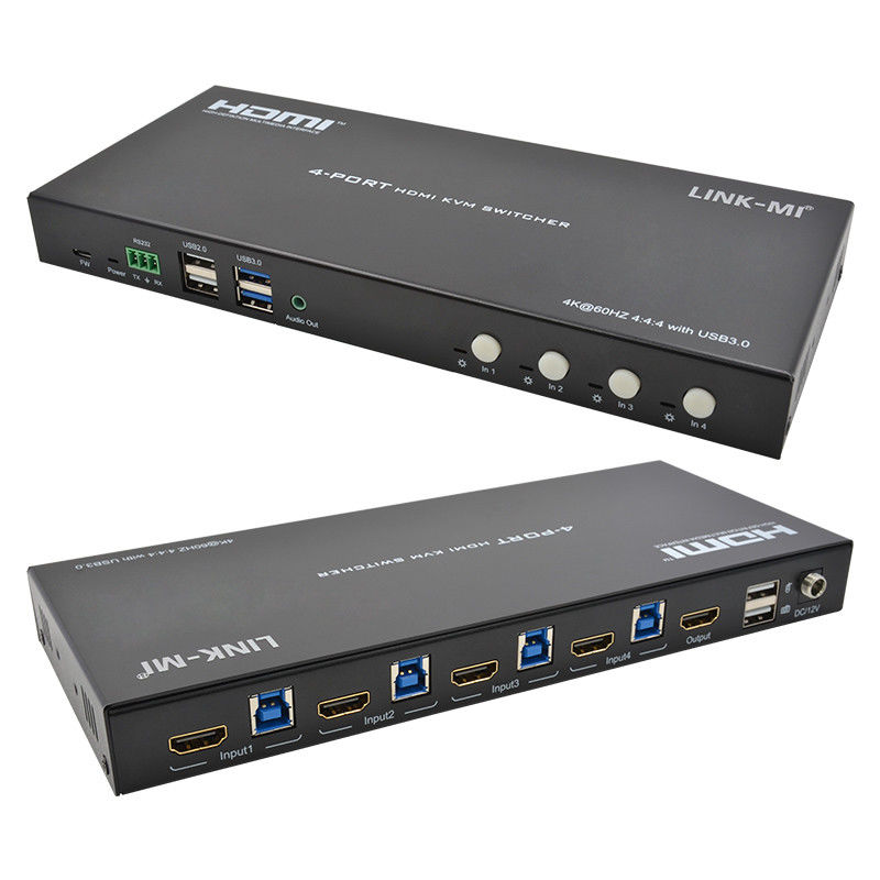 4 পোর্ট নেটওয়ার্ক HDMI2.0 KVM সুইচ 4K 60Hz 18Gbps পর্যন্ত