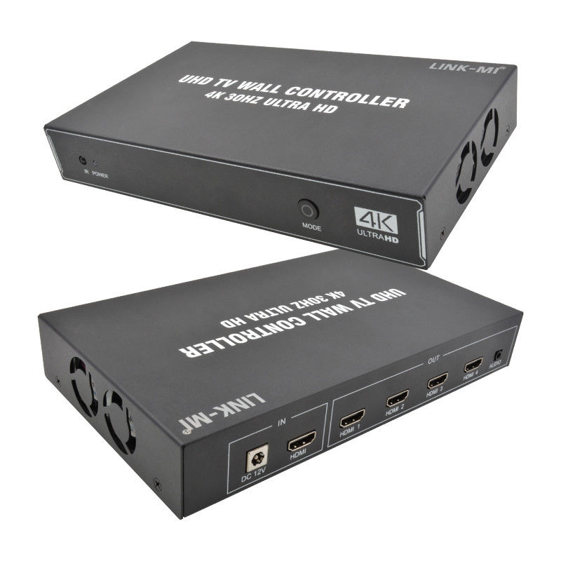 1X4 1X3 1X2 4K ভিডিও ওয়াল কন্ট্রোলার 30Hz 4 চ্যানেল HDMI টিভি ভিডিও ওয়াল প্রসেসর 2x2