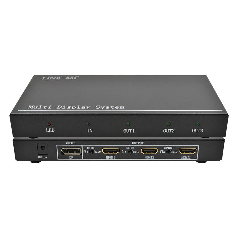 5760x1080 UHD 1X3 ভিডিও ওয়াল কন্ট্রোলার প্রসেসর মাল্টি স্ক্রিন স্প্লাইসার 1 ডিপি ইন 3 HDMI আউট