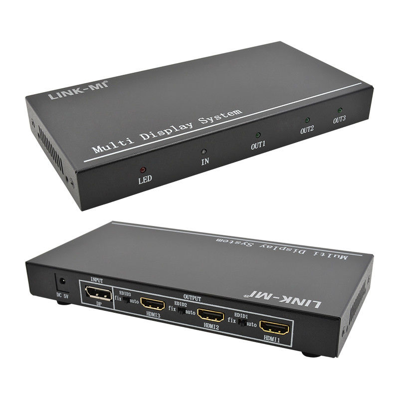 5760x1080 UHD 1X3 ভিডিও ওয়াল কন্ট্রোলার প্রসেসর মাল্টি স্ক্রিন স্প্লাইসার 1 ডিপি ইন 3 HDMI আউট