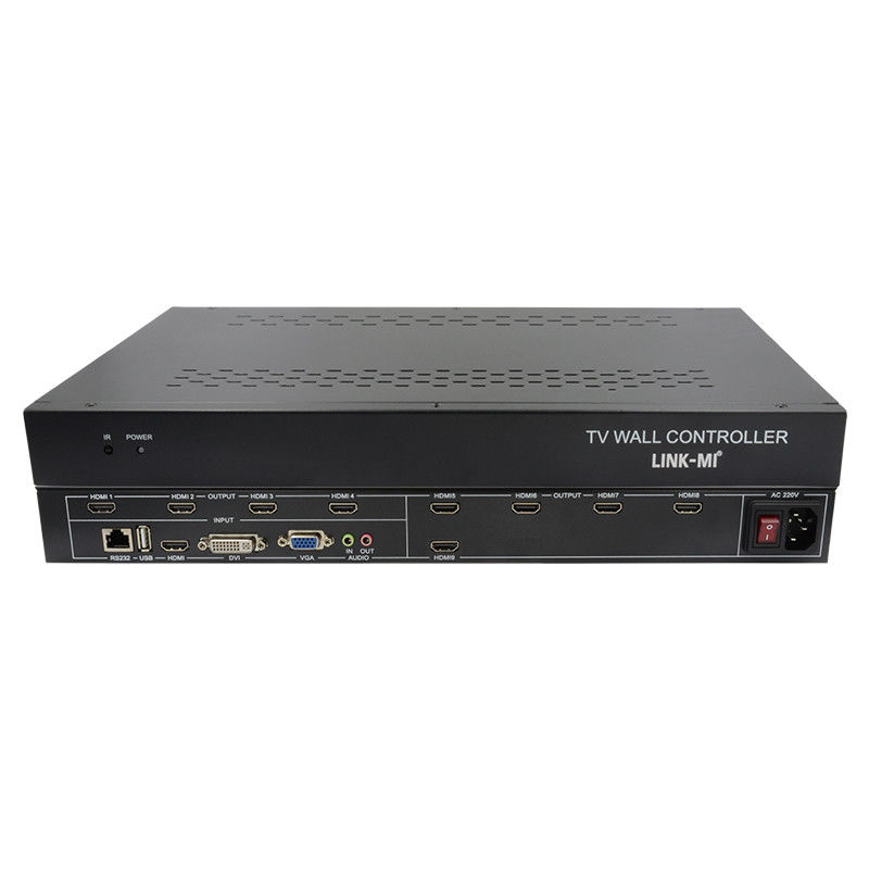 9 চ্যানেল HDMI ভিডিও ওয়াল কন্ট্রোলার 3X3 জুম সাবটাইটেলস মাল্টি ডিসপ্লে কন্ট্রোলার বিজ্ঞাপনের জন্য