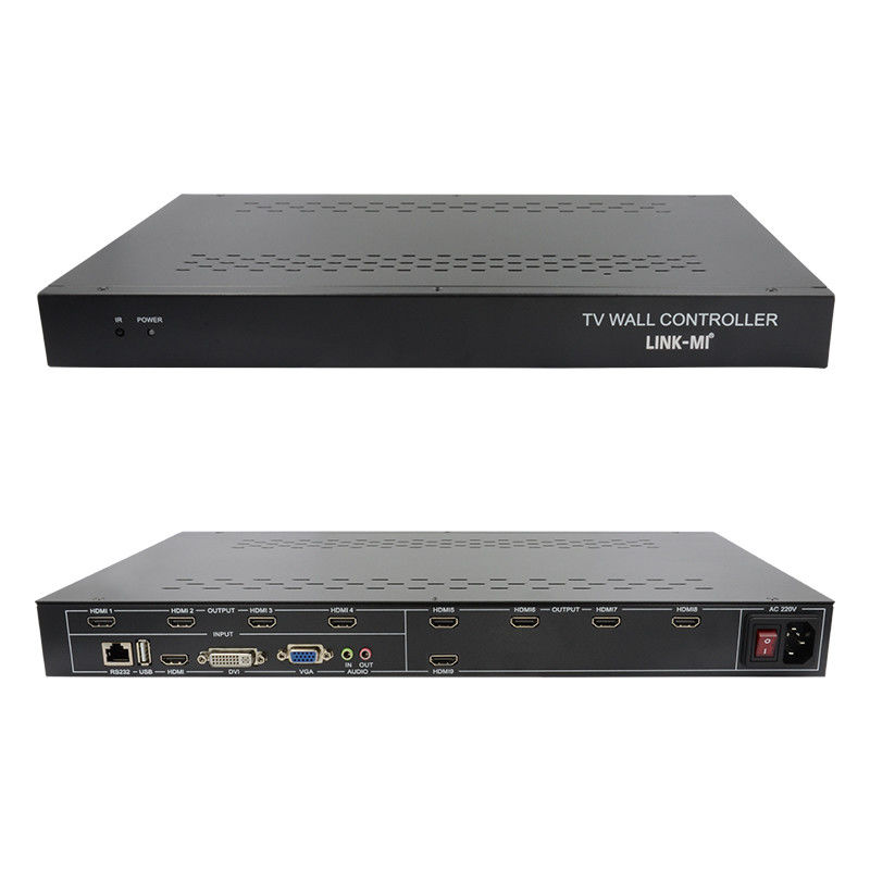 9 চ্যানেল HDMI ভিডিও ওয়াল কন্ট্রোলার 3X3 জুম সাবটাইটেলস মাল্টি ডিসপ্লে কন্ট্রোলার বিজ্ঞাপনের জন্য