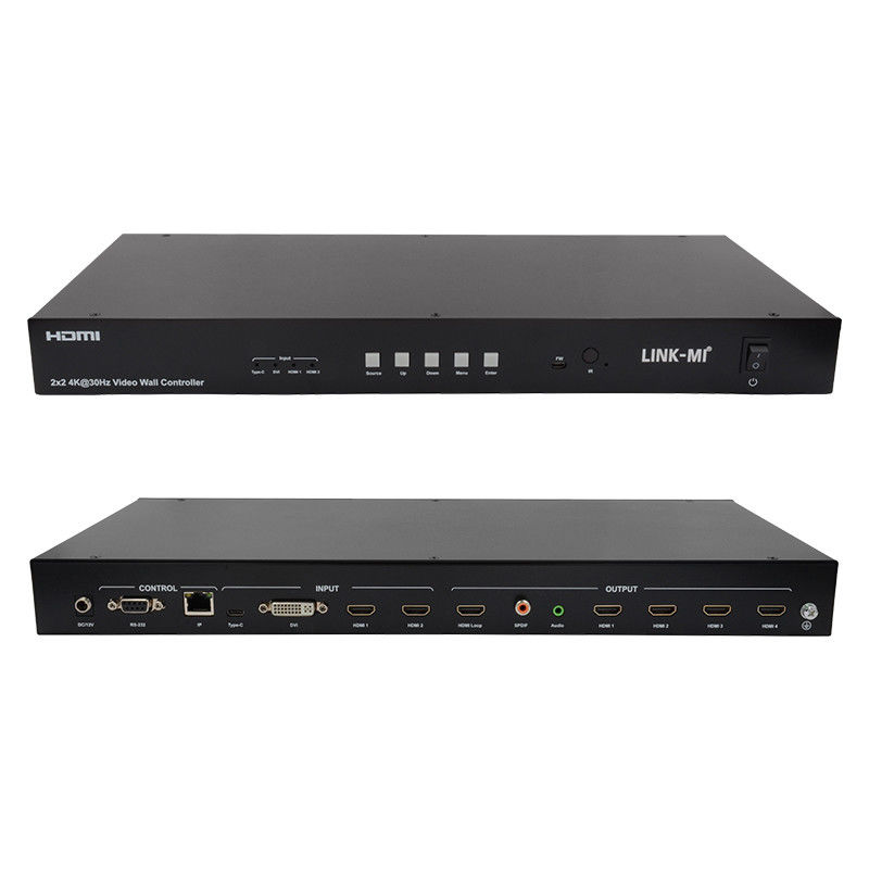 4K ভিডিও ওয়াল ম্যাট্রিক্স কন্ট্রোলার 2x2 1x4 4x1 10x10 স্প্লাইসিং ডিসপ্লে ইউএসবি টাইপ সি ডিভিআই