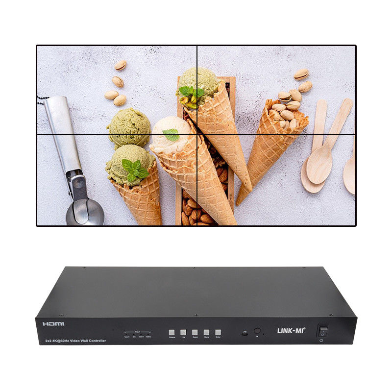 4K ভিডিও ওয়াল ম্যাট্রিক্স কন্ট্রোলার 2x2 1x4 4x1 10x10 স্প্লাইসিং ডিসপ্লে ইউএসবি টাইপ সি ডিভিআই