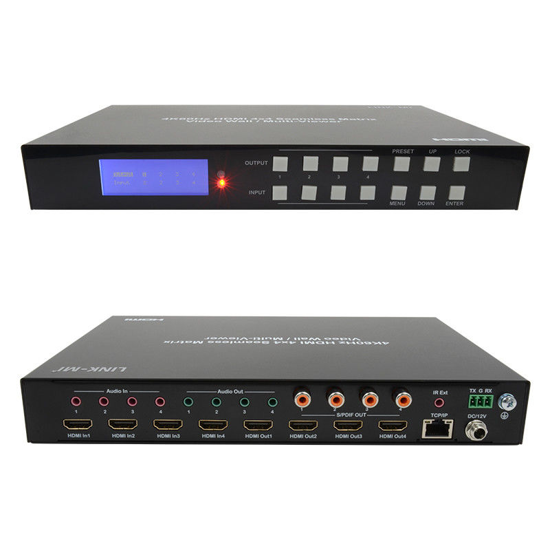 60Hz 4X4 4K ভিডিও ওয়াল কন্ট্রোলার 4X1 2x2 টিভি ওয়াল কন্ট্রোলার সিমলেস ম্যাট্রিক্স সুইচ