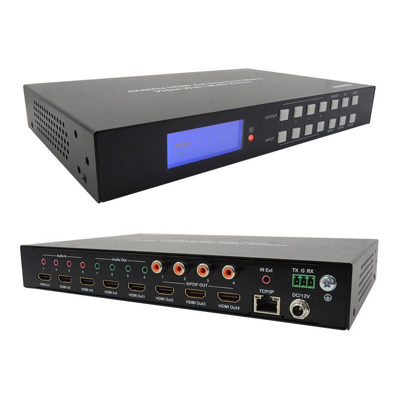 60Hz 4X4 4K ভিডিও ওয়াল কন্ট্রোলার 4X1 2x2 টিভি ওয়াল কন্ট্রোলার সিমলেস ম্যাট্রিক্স সুইচ