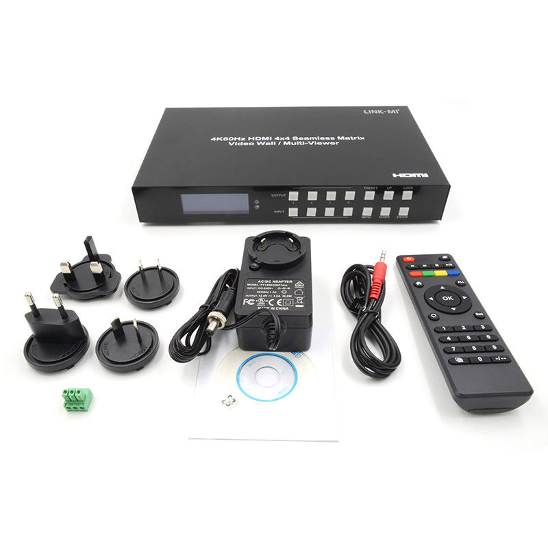 60Hz 4X4 4K ভিডিও ওয়াল কন্ট্রোলার 4X1 2x2 টিভি ওয়াল কন্ট্রোলার সিমলেস ম্যাট্রিক্স সুইচ