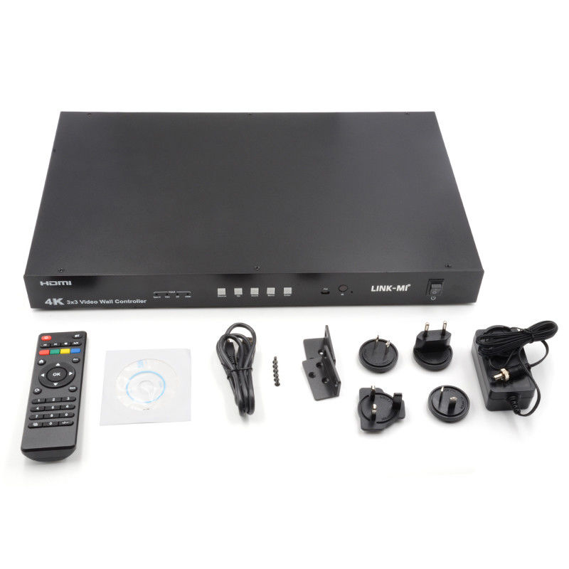আল্ট্রা এইচডি 4 কে ভিডিও ওয়াল কন্ট্রোলার HDMI DP 3x3 ভিডিও ওয়াল প্রসেসর ভিজিএ ইউএসবি টাইপ-সি