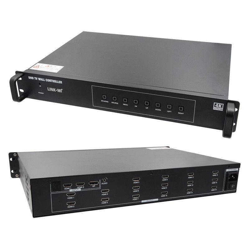 4K 4X4 HDMI ভিডিও ওয়াল কন্ট্রোলার 16 HDMI আউটপুট ইমেজ রোটেশন ভিডিও ওয়াল প্রসেসর