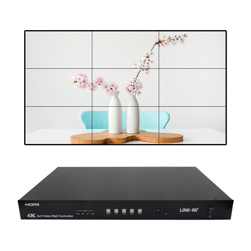 আল্ট্রা এইচডি 4 কে ভিডিও ওয়াল কন্ট্রোলার HDMI DP 3x3 ভিডিও ওয়াল প্রসেসর ভিজিএ ইউএসবি টাইপ-সি