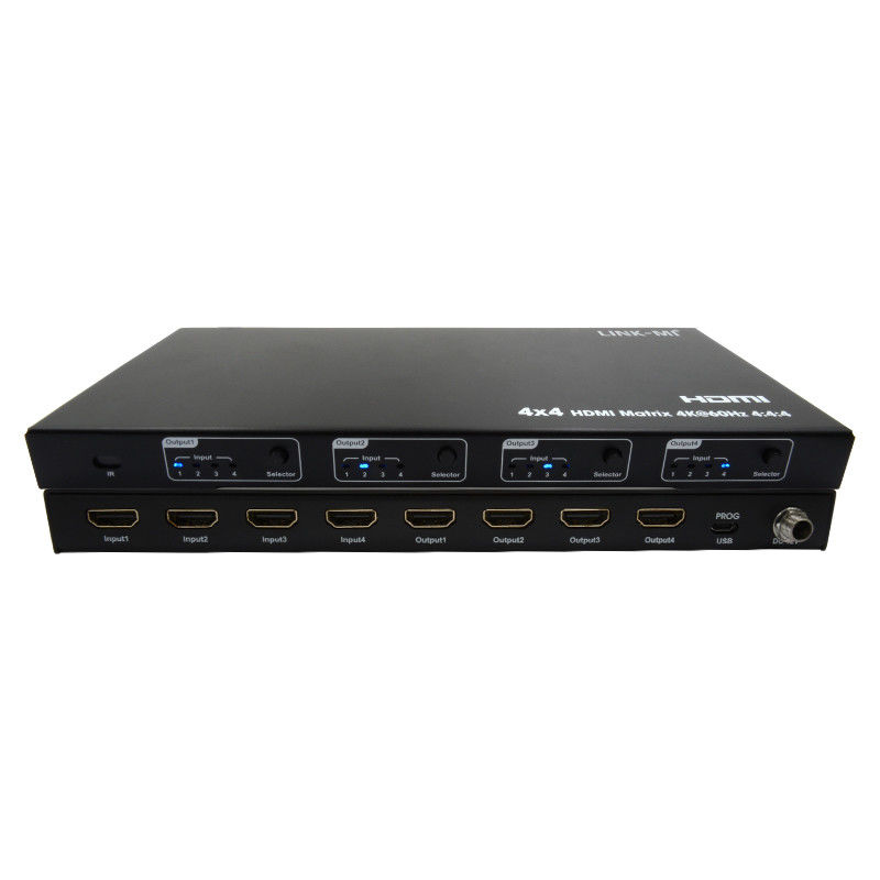 Rs232 4x4 এইচডিএমআই ম্যাট্রিক্স সুইচ সমর্থন 4K 60Hz 18Gbps EDID 4 থেকে 4 এইচডিএমআই ভিডিও সুইচ