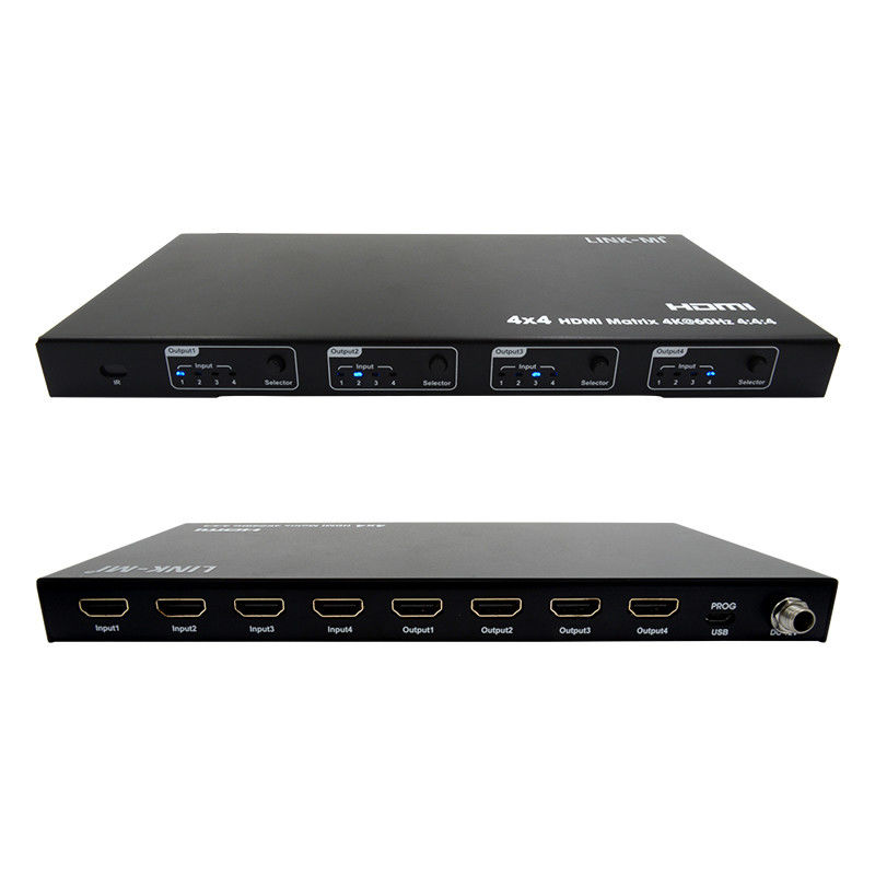 Rs232 4x4 এইচডিএমআই ম্যাট্রিক্স সুইচ সমর্থন 4K 60Hz 18Gbps EDID 4 থেকে 4 এইচডিএমআই ভিডিও সুইচ