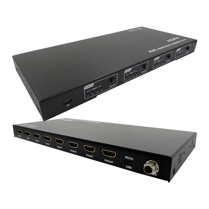 Rs232 4x4 এইচডিএমআই ম্যাট্রিক্স সুইচ সমর্থন 4K 60Hz 18Gbps EDID 4 থেকে 4 এইচডিএমআই ভিডিও সুইচ