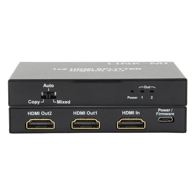 1x2 HDMI2.0 স্প্লিটার সাপোর্ট 3D 18G HDR HDCP2.2 2 পোর্ট ভিডিও স্প্লিটার