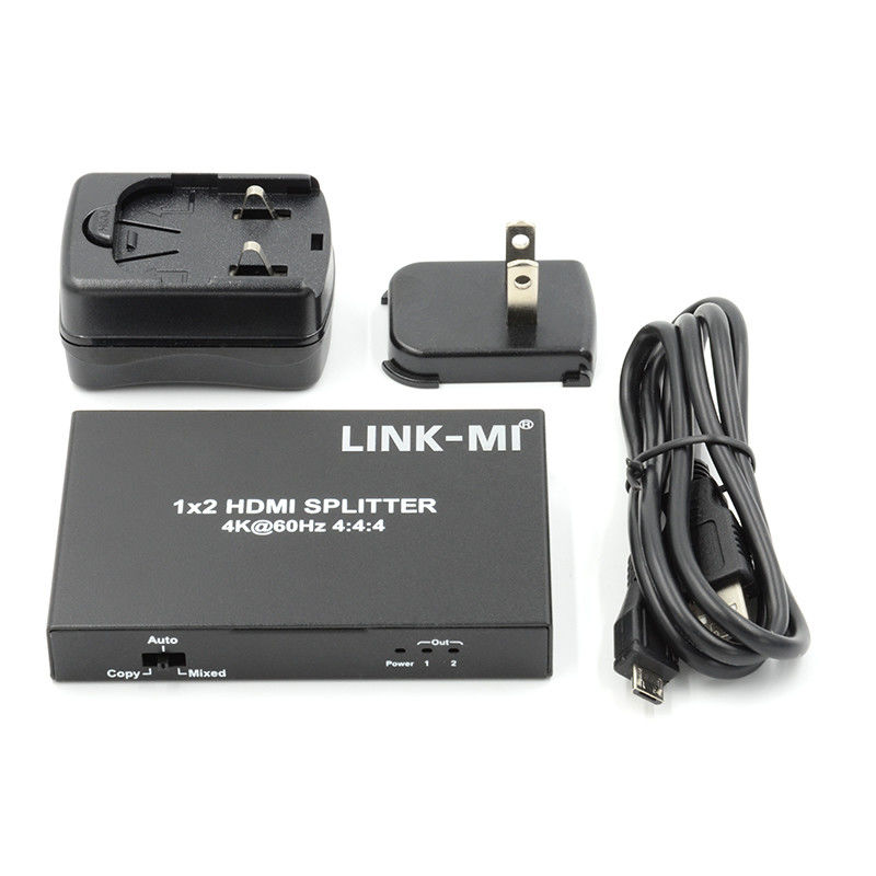 1x2 HDMI2.0 স্প্লিটার সাপোর্ট 3D 18G HDR HDCP2.2 2 পোর্ট ভিডিও স্প্লিটার