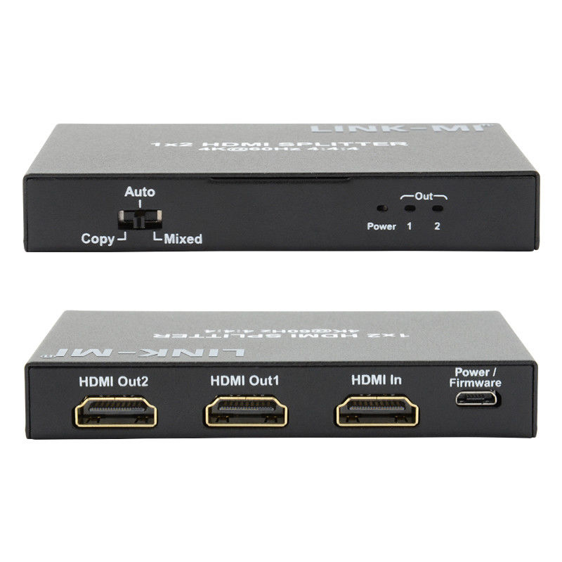 1x2 HDMI2.0 স্প্লিটার সাপোর্ট 3D 18G HDR HDCP2.2 2 পোর্ট ভিডিও স্প্লিটার