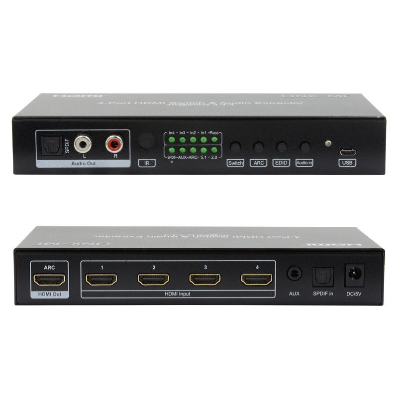 256mA 4X1 HDMI সুইচ বক্স 2.0 সুইচ YUV4:4৪.১৮ জিবিপিএস সমর্থন ARC CEC HDR