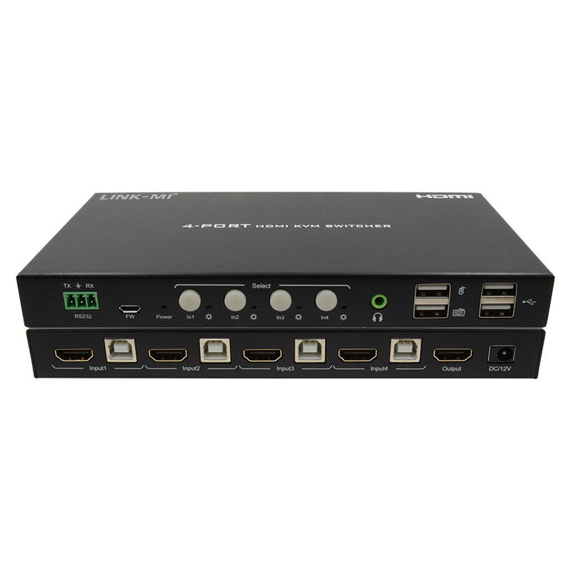 HDCP2.2 1.4 4K KVM সুইচ HDMI YUV4:4অ্যানালগ অডিও এক্সট্রাকশন সহ ৪৮ বিট