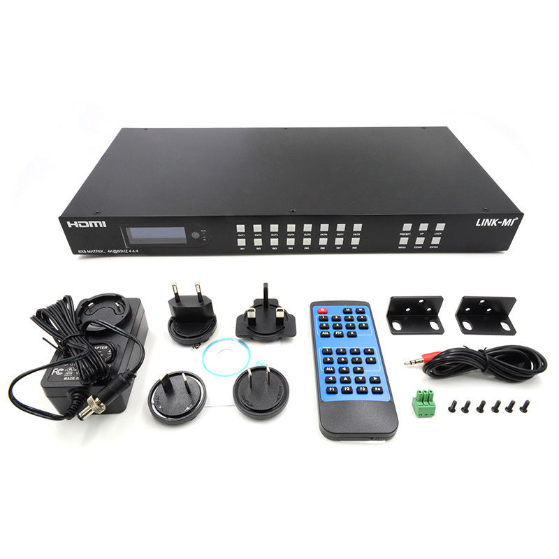 অ্যানালগ অডিও এক্সট্রাকশন সাপোর্ট সহ 8x8 HDMI ম্যাট্রিক্স 4 কে এইচডিএমআই সুইচার 18 গিগাবাইট / সেকেন্ড এইচডিআর