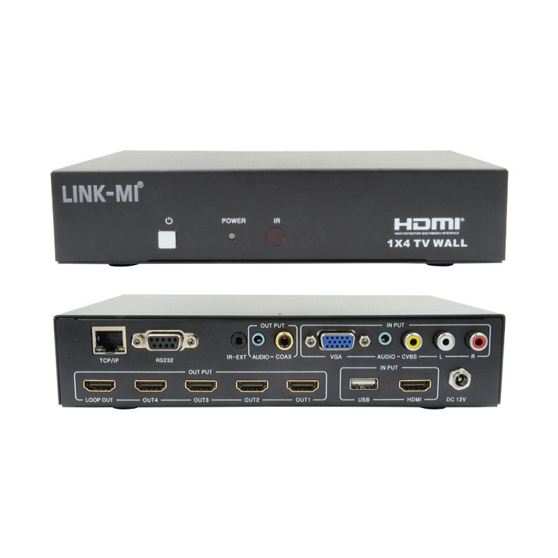LM-TV04L HDMI 1x4 টিভি ওয়াল সমর্থন CVBS/VGA/HDMI/USB প্লে ইনপুট উত্স