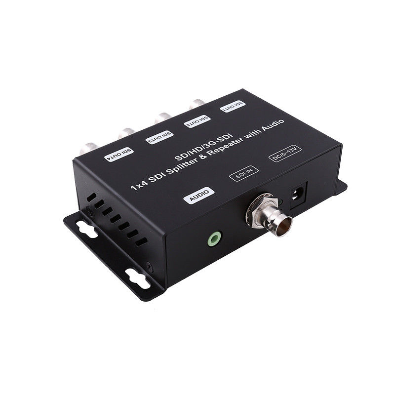 HD/SD-SDI 1 থেকে 4 ডিস্ট্রিবিউশন এম্প্লিফায়ার রিপিটার অডিও 75 ওহ্ম আউটপুট প্রতিবন্ধকতা সহ