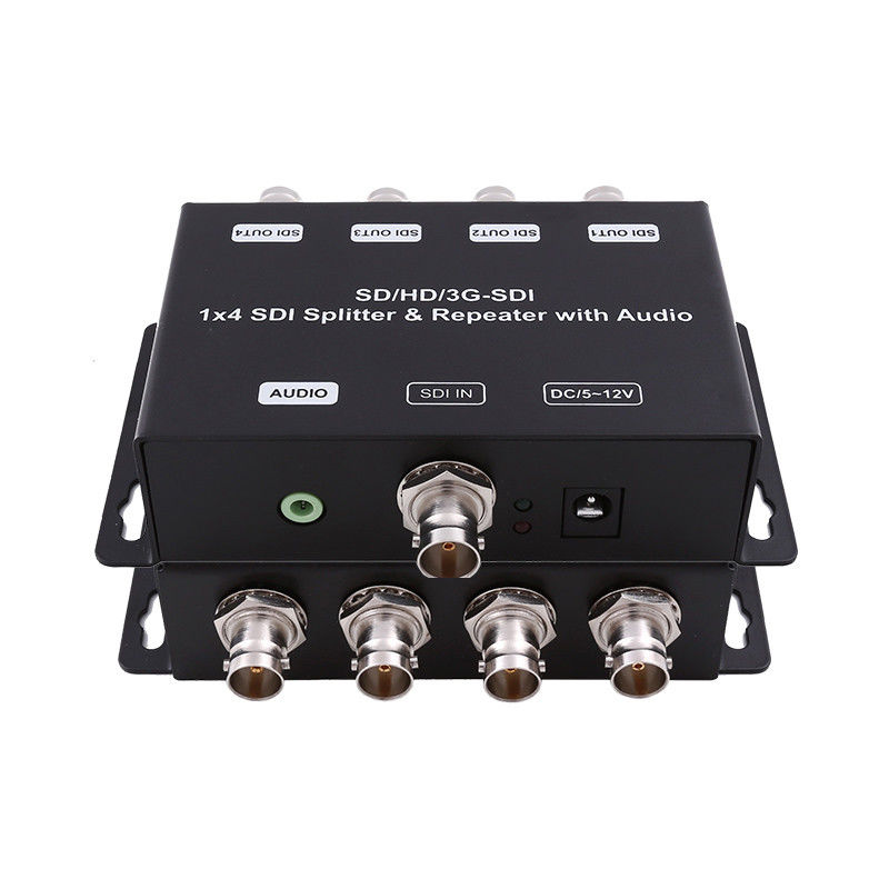 HD/SD-SDI 1 থেকে 4 ডিস্ট্রিবিউশন এম্প্লিফায়ার রিপিটার অডিও 75 ওহ্ম আউটপুট প্রতিবন্ধকতা সহ