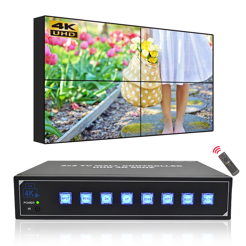4K HDMI ভিডিও ওয়াল কন্ট্রোলার সমর্থন ইউএসবি অটো প্লে 2X2 ভিডিও ওয়াল প্রসেসর 1X2 1X3 1X4 টিভি ওয়াল