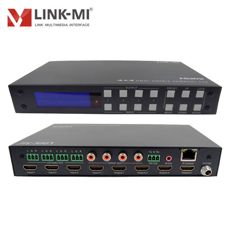 4K 4x4 HDMI ম্যাট্রিক্স HDCP 2.2 এবং DCI-P3/Rec.2020 রঙ স্পেস সাপোর্ট সহ HDMI 2.0b ম্যাট্রিক্স