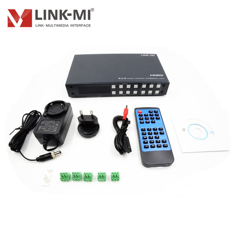 4x4 HDMI2.0b ম্যাট্রিক্স 3D ভিডিও 7.1 DTS ডলবি ডিজিটাল মেটাল চ্যাসি HDMI সুইচ HDCP22