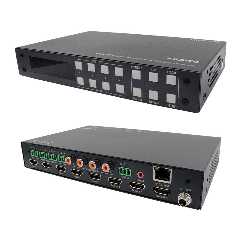 4x4 HDMI2.0b ম্যাট্রিক্স 3D ভিডিও 7.1 DTS ডলবি ডিজিটাল মেটাল চ্যাসি HDMI সুইচ HDCP22