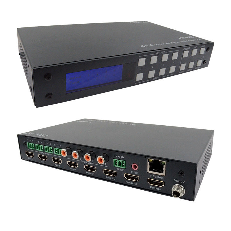4x4 HDMI2.0b ম্যাট্রিক্স 3D ভিডিও 7.1 DTS ডলবি ডিজিটাল মেটাল চ্যাসি HDMI সুইচ HDCP22